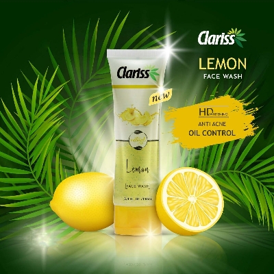 Picture of 100 ml Skin care Clariss Lemon face wash International Thailand product used for male/female