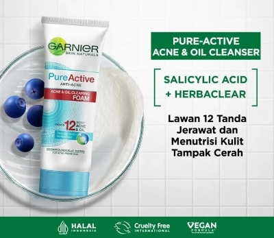 Picture of 100 ml Garnier Pure Active clearing foam International Thailand product used for male female