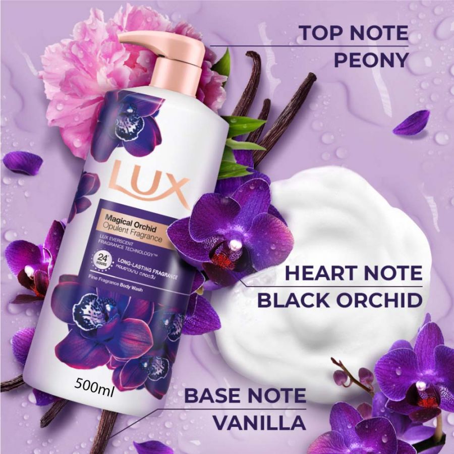 Picture of 500 ml Skin care Lux Magical Orchid shower gel International Thailand product used for male / female