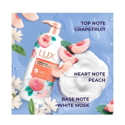 Picture of 500 ml Skin care Lux Cooling Peach shower gel International Thailand product used for male / female