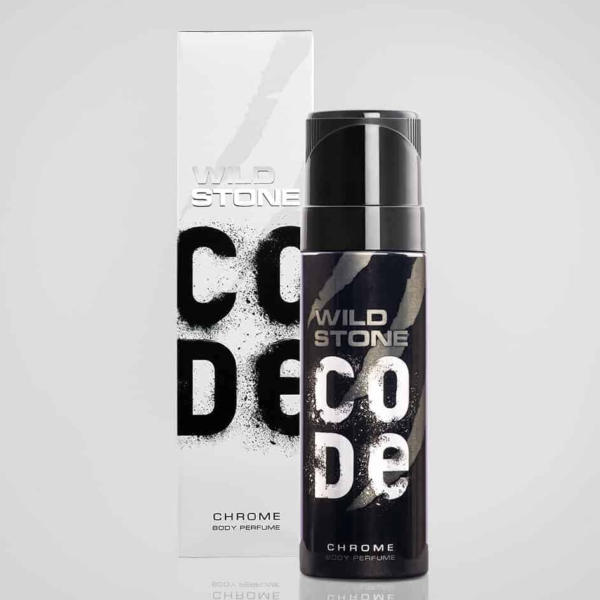 Picture of 120 ml Wild Stone code Chrome Body Spray Indian product used for male