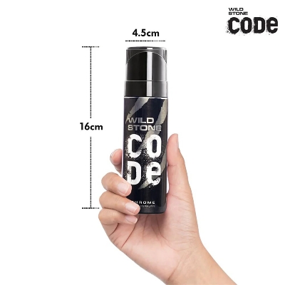Picture of 120 ml Wild Stone code Chrome Body Spray Indian product used for male