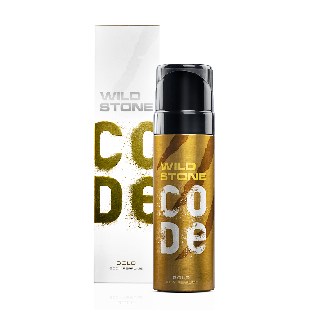 Picture of 120 ml Wild Stone code Gold Body Spray Indian product used for male