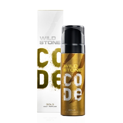 Picture of 120 ml Wild Stone code Gold Body Spray Indian product used for male