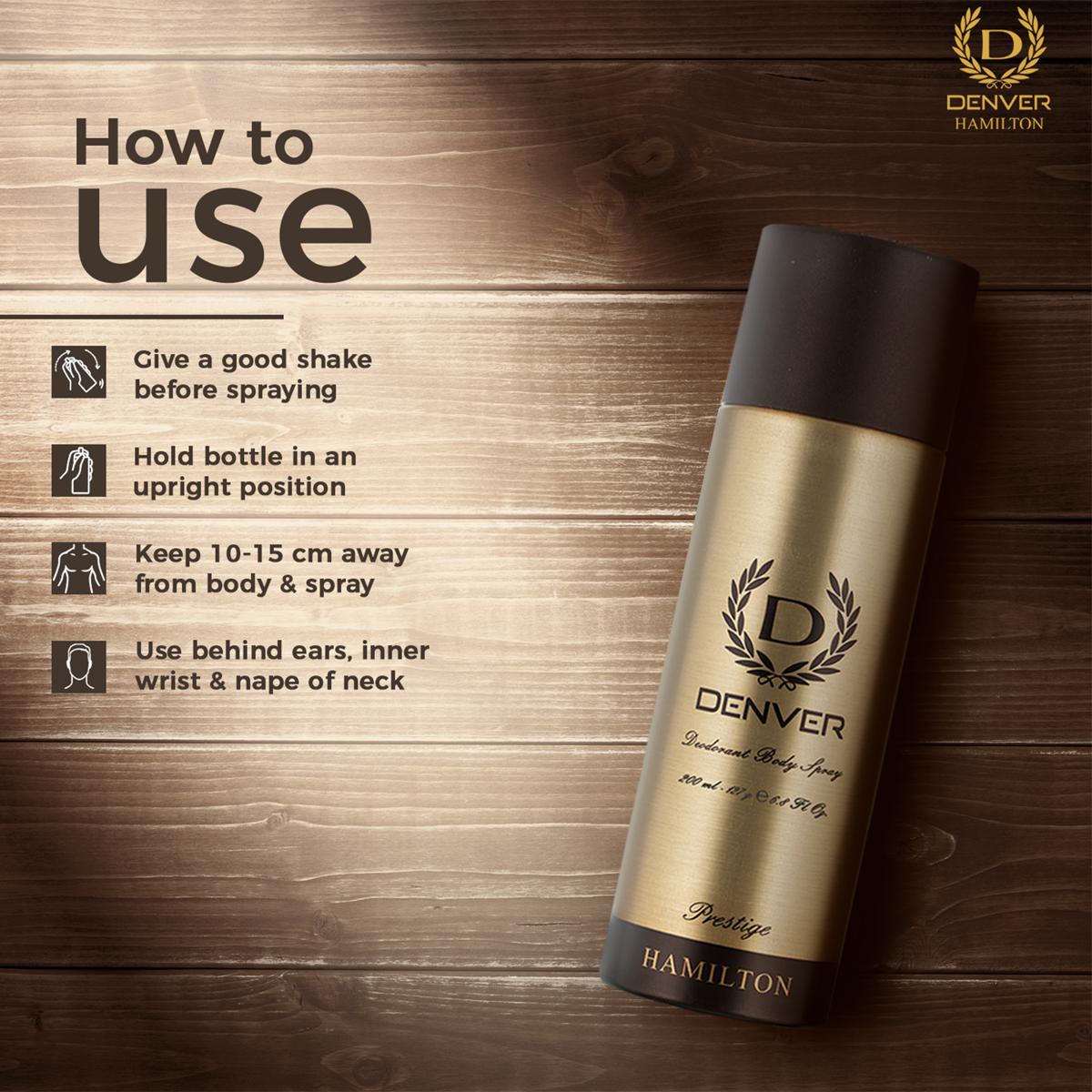 Picture of 165 ml Denver HAMILTON Prestige Body Spray Indian product Used for male