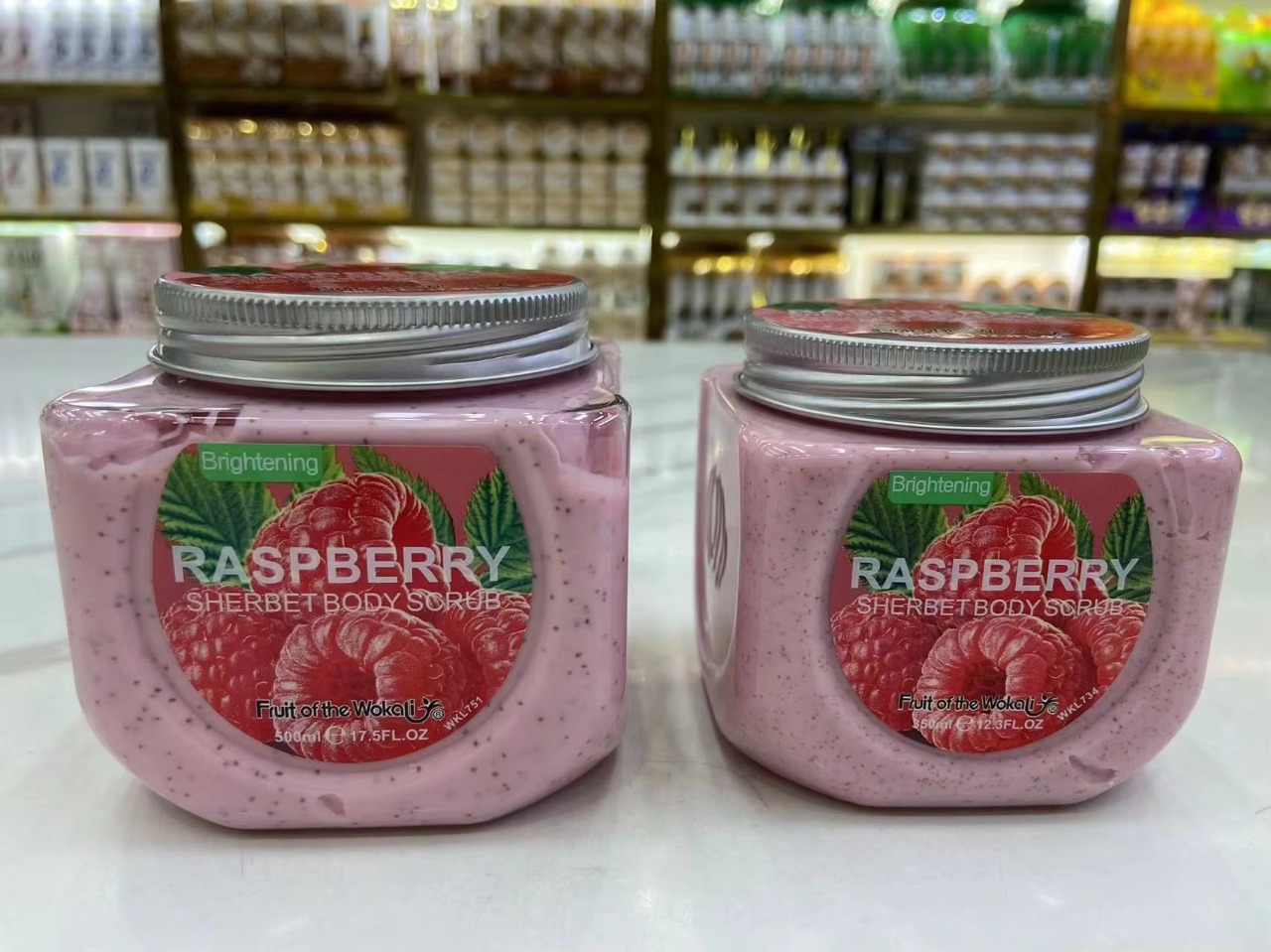 Picture of International European product Body care Brightening Raspberry body scrub used for male/female - 350 ml