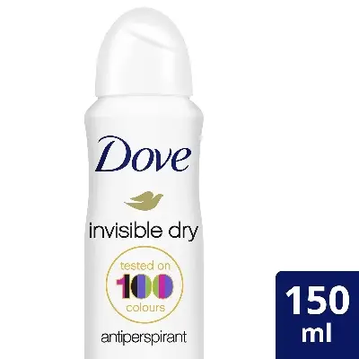 Picture of 150 ml Dove Invisible dry Body spray International European product used for female