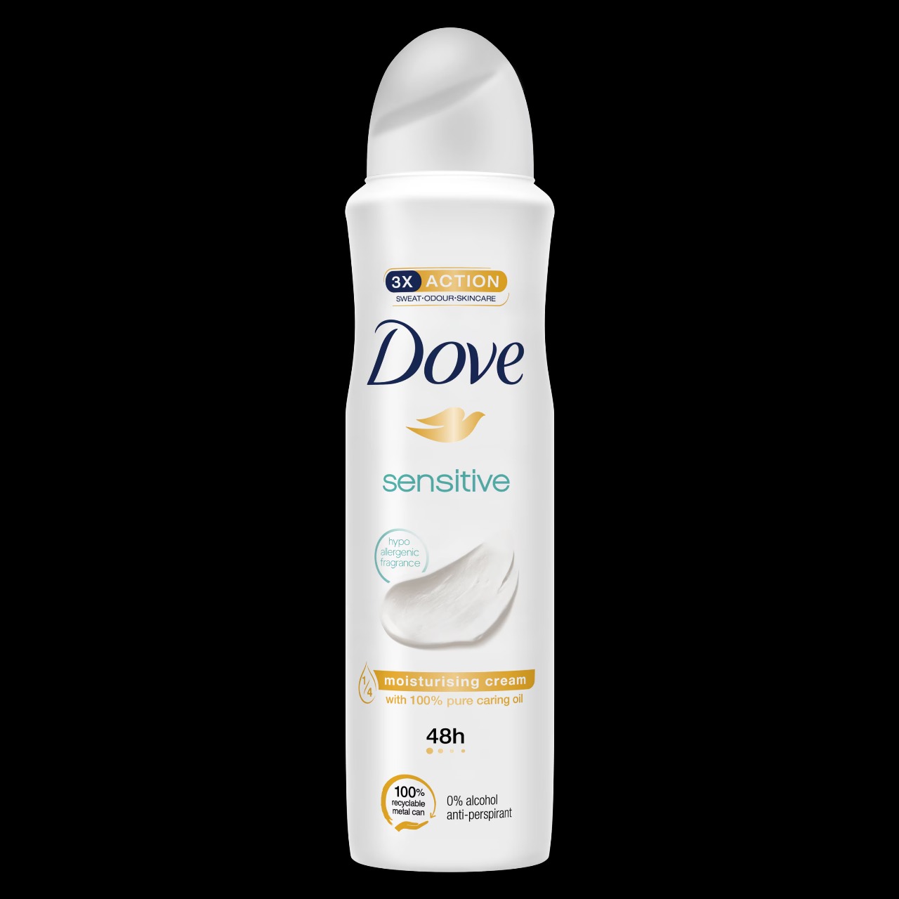 Picture of 150 ml Dove sensitive Body spray International European product used for female