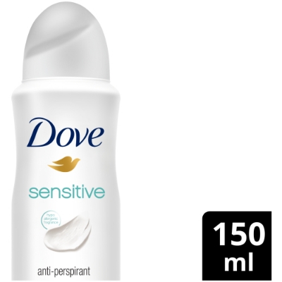 Picture of 150 ml Dove sensitive Body spray International European product used for female
