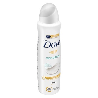 Picture of 150 ml Dove sensitive Body spray International European product used for female
