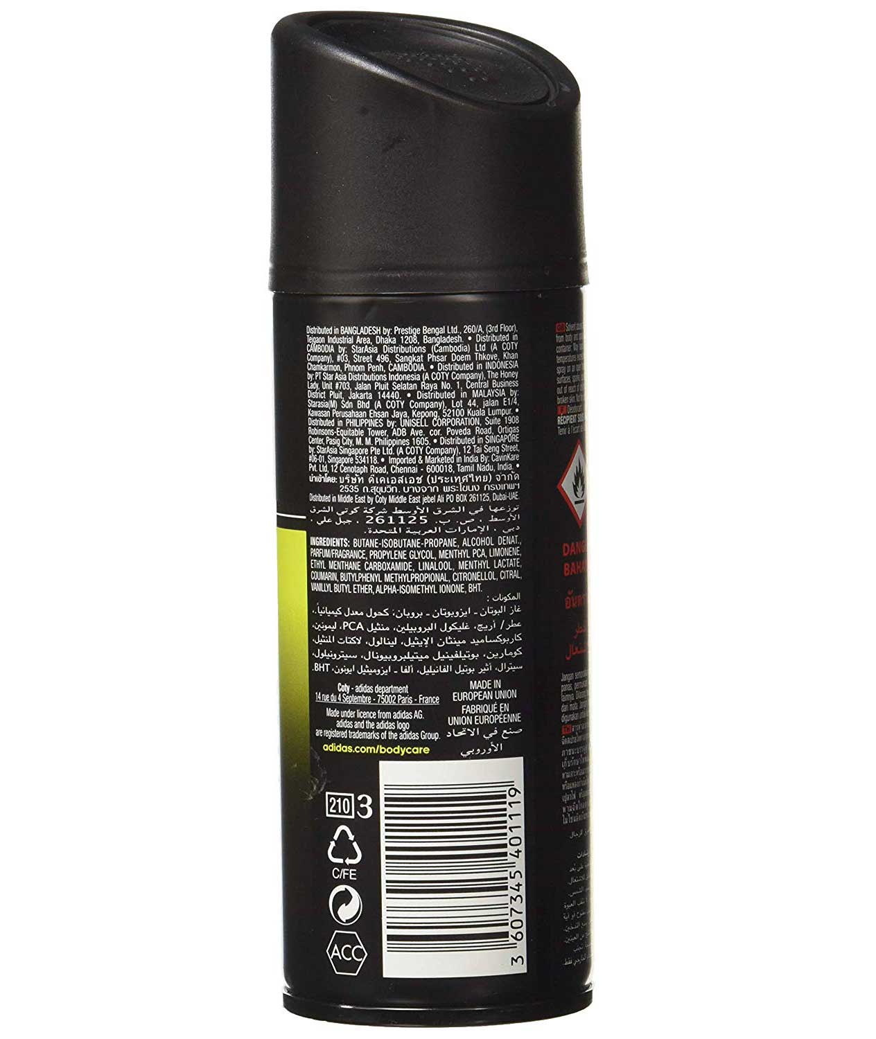 Picture of 150 ml Adidas PURE GAME Intense & Bold Body spray International European product used for male