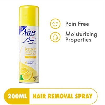 Picture of 200 ml Nair lemon fragrance unwanted Hair removal spray International UK product used for male/ female