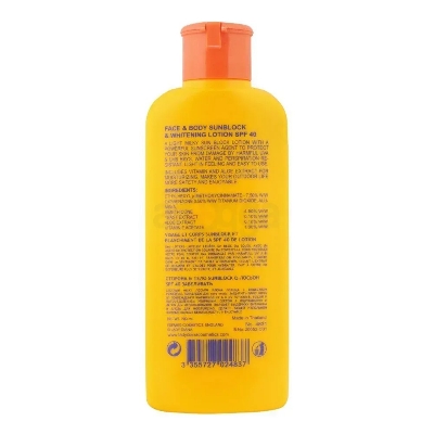 Picture of 200 ml Skin care Lady Diana Collection Face & Body Sunblock & Whitening Lotion SPF40 with Vitamin E International UAE product used for male/ female