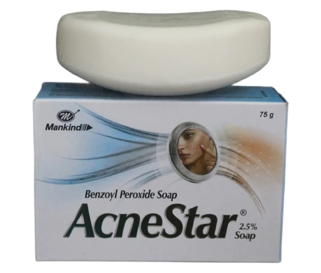 Picture of 75 gm Mankind Acne Star 2.5% Soap Indian product used for male female