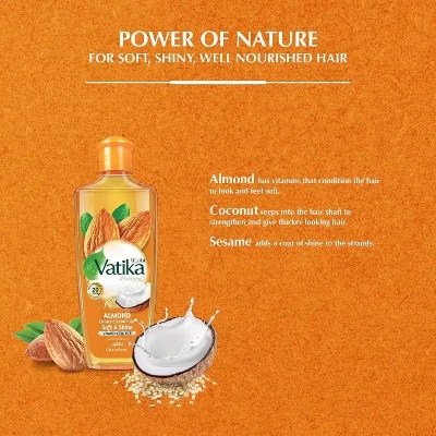 Picture of 300 ml Vatika ALMOND hair oil International UAE product used for male female