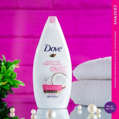 Picture of 500 ml Dove Coconut Milk & Jasmine petals shower gel body wash International NETHERLANDS product used for male/ female