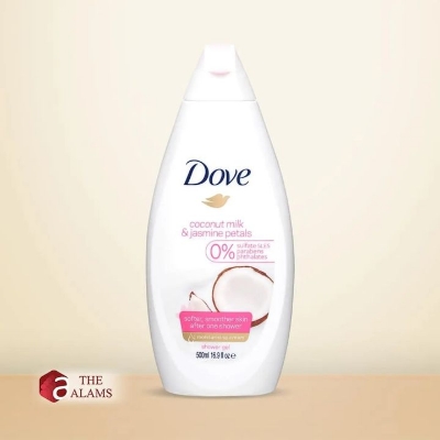 Picture of 500 ml Dove Coconut Milk & Jasmine petals shower gel body wash International NETHERLANDS product used for male/ female