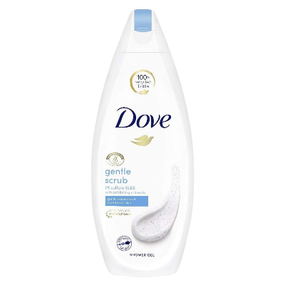 Picture of 500 ml Dove Gentle Scrub shower gel body wash International NETHERLANDS product used for male/ female