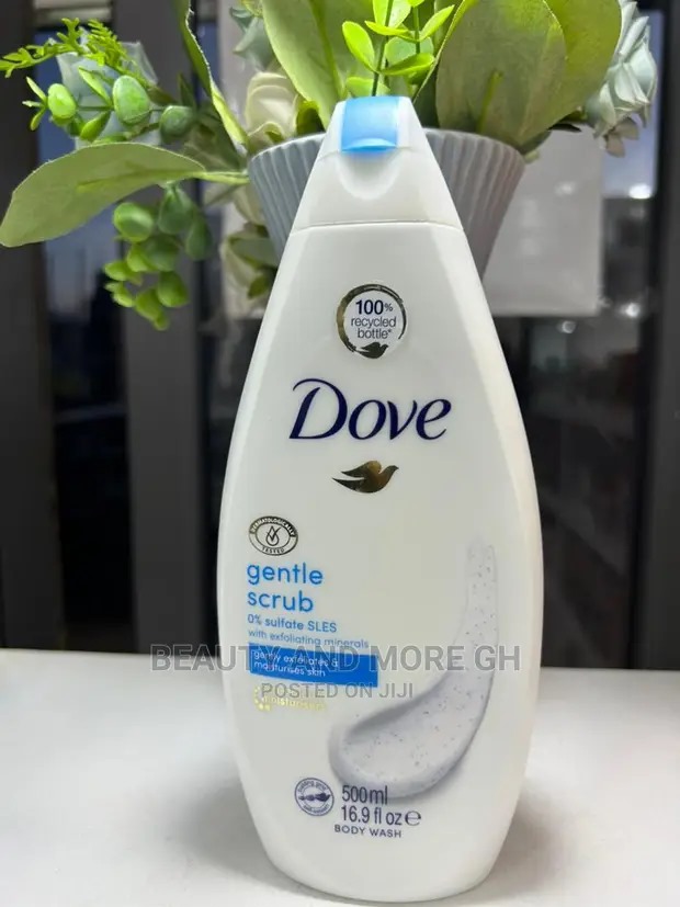 Picture of 500 ml Dove Gentle Scrub shower gel body wash International NETHERLANDS product used for male/ female