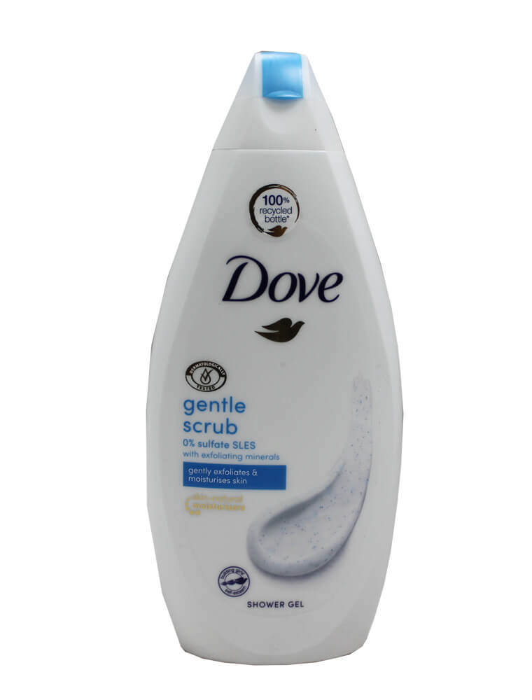 Picture of 500 ml Dove Gentle Scrub shower gel body wash International NETHERLANDS product used for male/ female