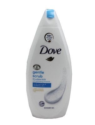 Picture of 500 ml Dove Gentle Scrub shower gel body wash International NETHERLANDS product used for male/ female