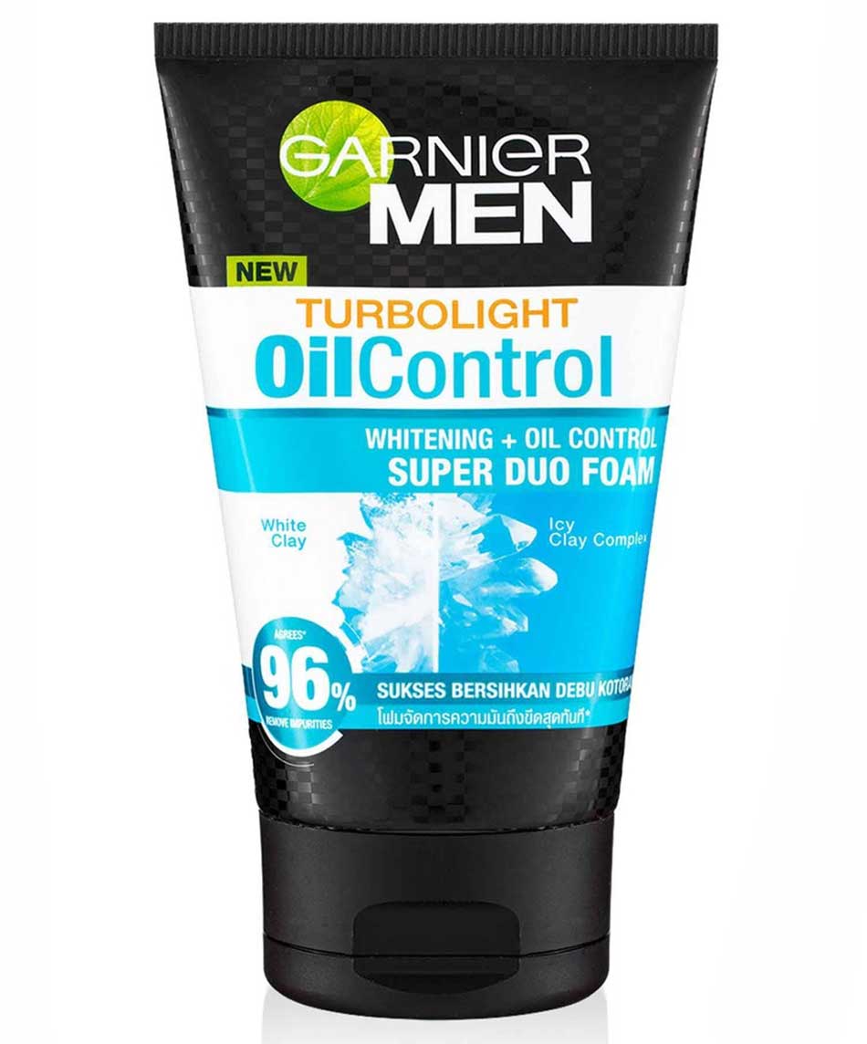 Picture of 100 ml Garnier Men Turbolight Oil Control whitening super duo foam face wash International Indonesian product