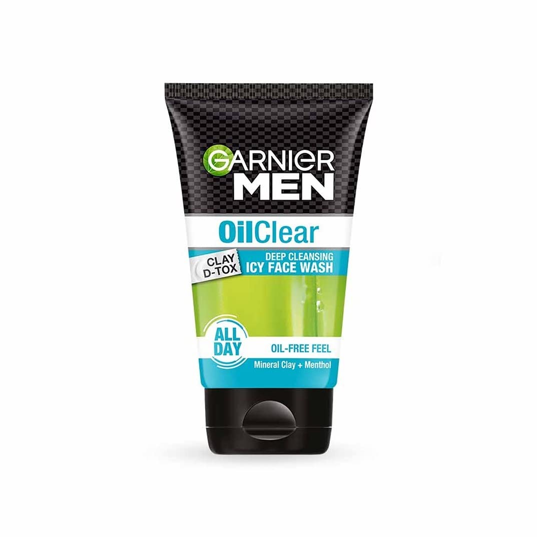 Picture of 100 ml Garnier Men Oil Clear Deep Cleansing Icy face wash Indian product used for male