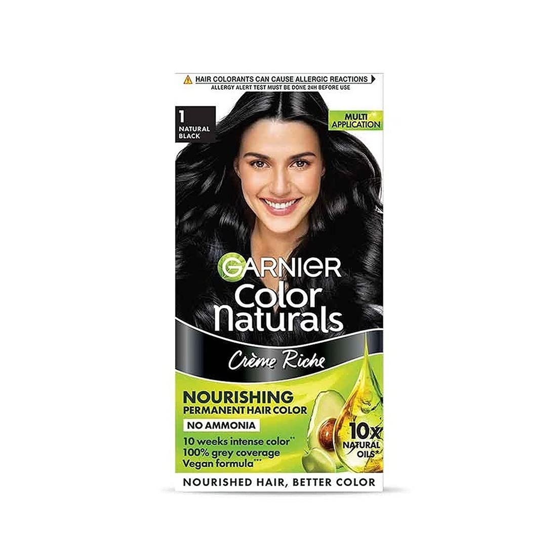 Picture of 70 ml + 60 gm Hair styling Garnier Color Natural Black shade no 1 Indian product used for male/female