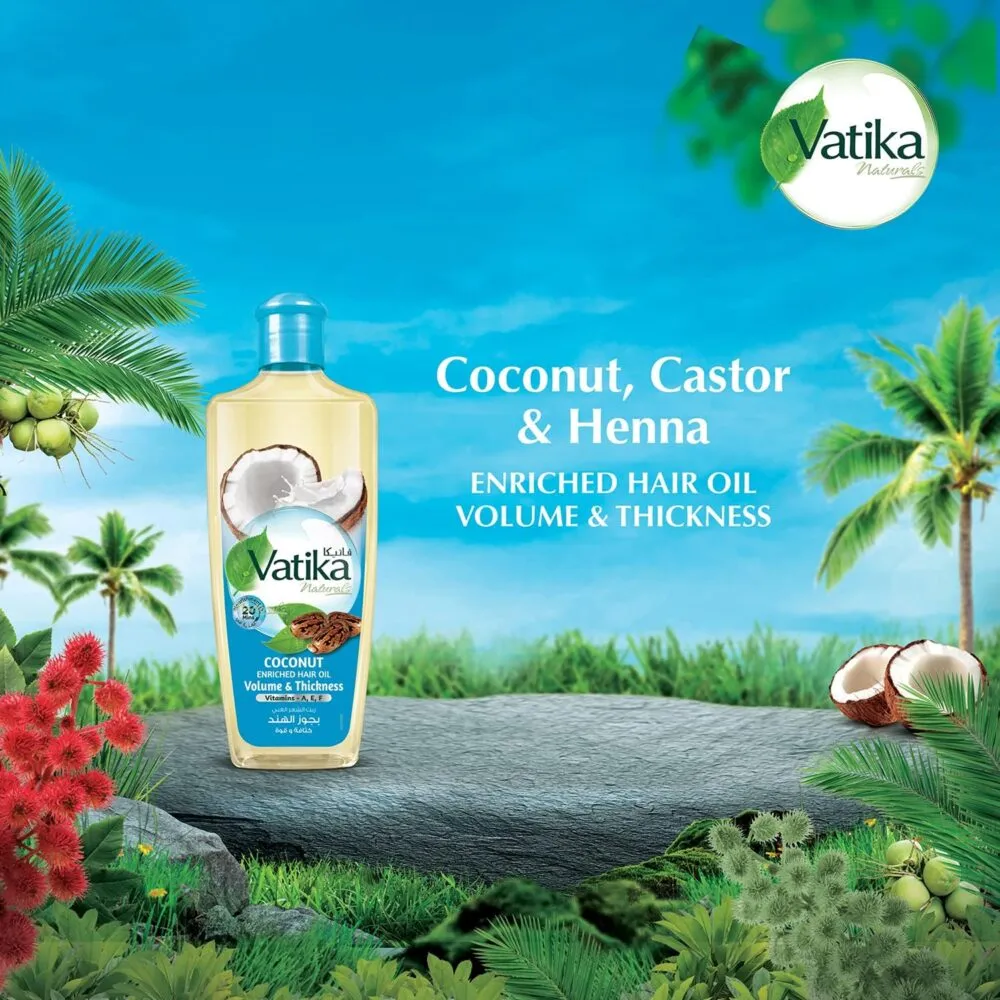Picture of 300 ml Vatika COCONUT hair oil International UAE product used for male female