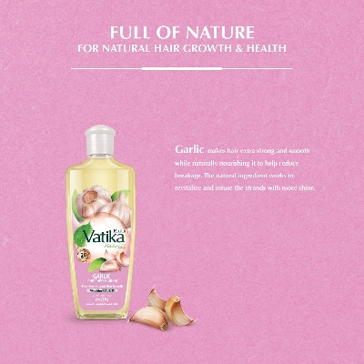 Picture of 300 ml Vatika Garlic hair oil International UAE product used for male female