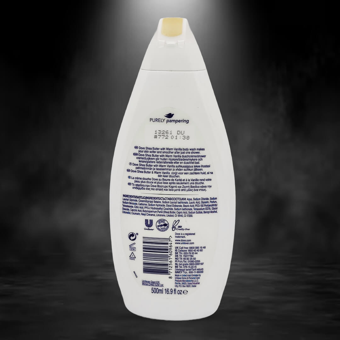 Picture of 500 ml Dove purely pampering shower gel body wash International NETHERLANDS product used for male/ female