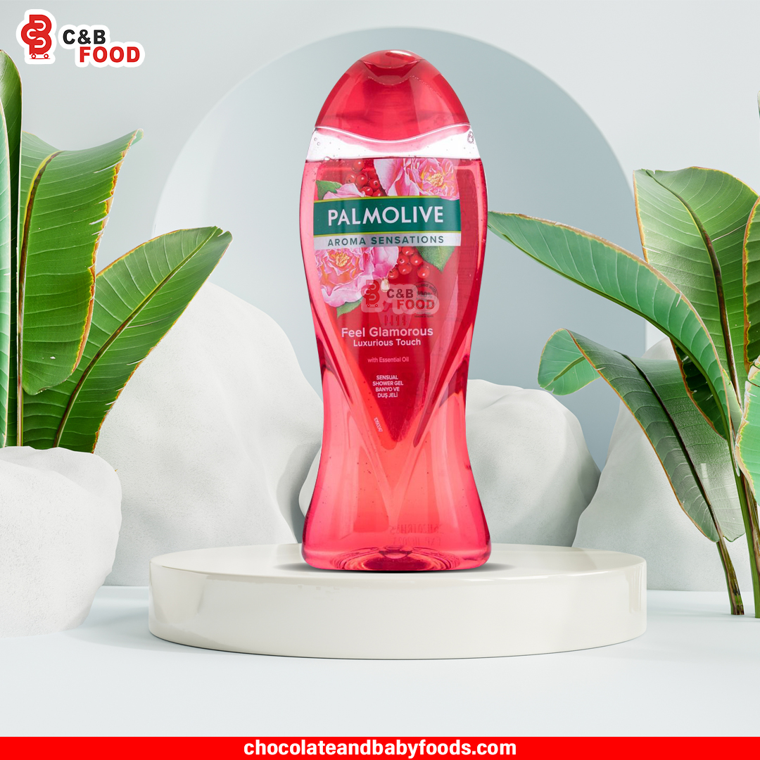 Picture of 500 ml Palmolive Aroma Sensation Feel Glamorous Red color Shower Gel International Thailand product used for male/female