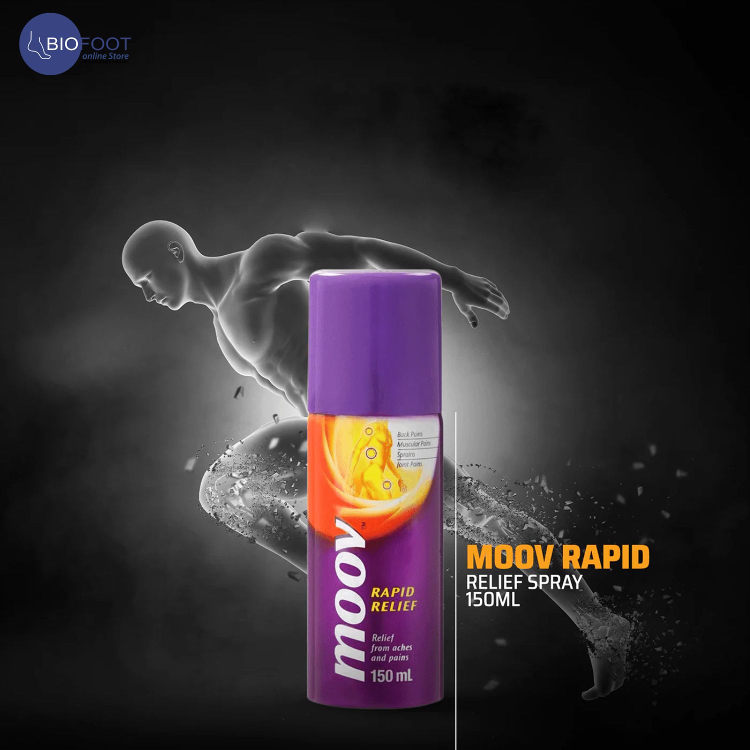 Picture of 150 ml Moov rapid relief Spary for fast relief from pain in muscles and joints International UAE product