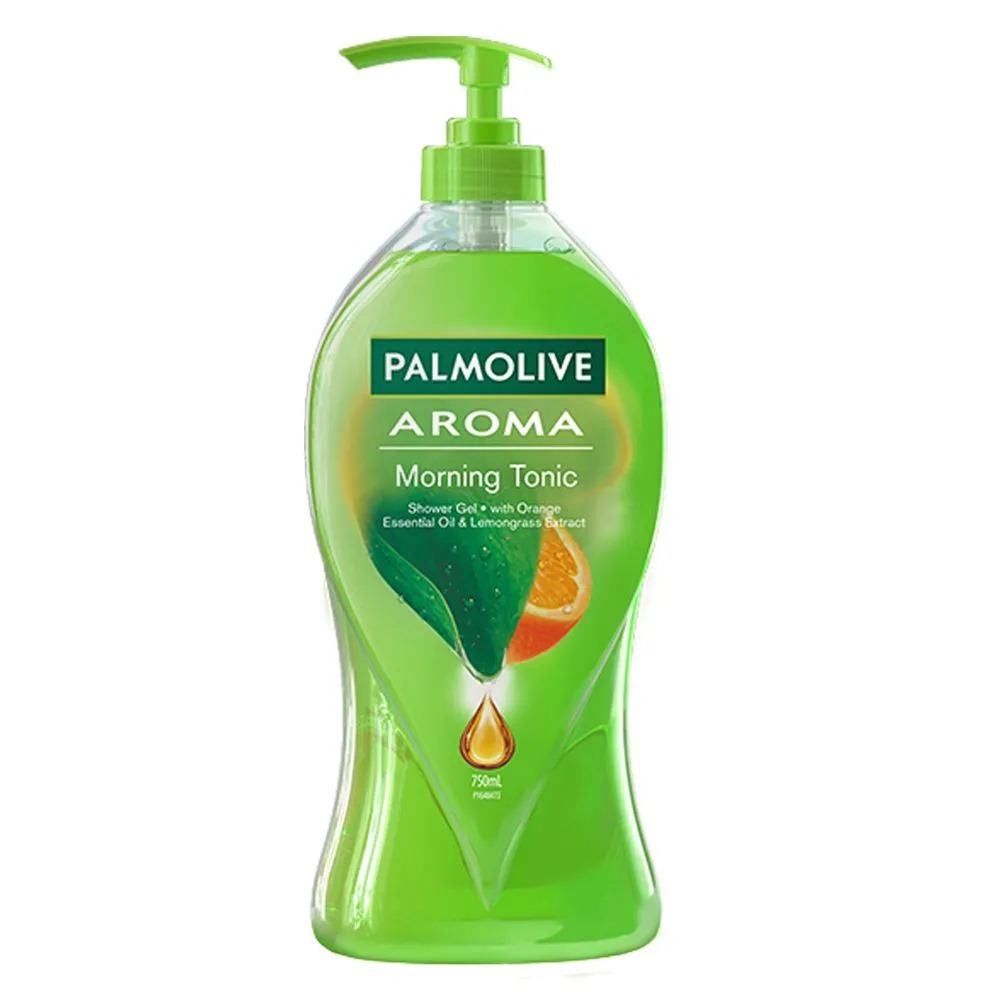 Picture of 750 ml Palmolive Aroma morning tonic green color Shower Gel International Thailand product used for male/female