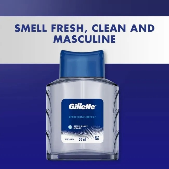 Picture of 50 ml Gillette Refreshing Breeze after shave Indian product used for male