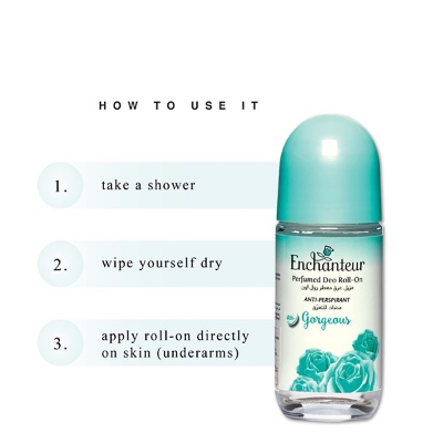 Picture of 50 ml Enchanteur Gorgeous deodorant roll on International Malaysian Product for male / female