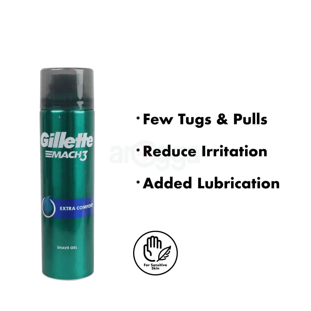 Picture of 200 ml Gillette EMACH3 extra comfort Shaving Gel International Colombia product used for male