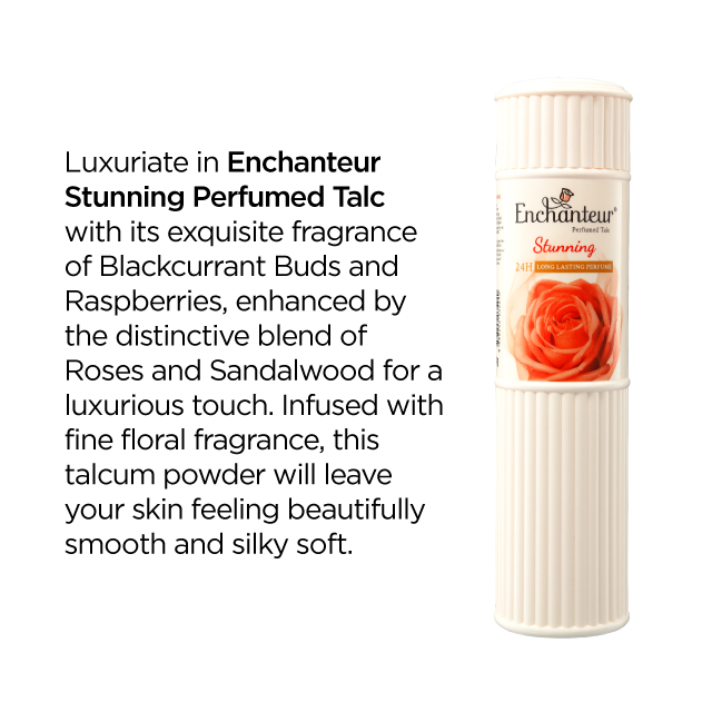 Picture of 250 gm Enchanteur Stunning Talcum Powder International Malaysian product used for male/female