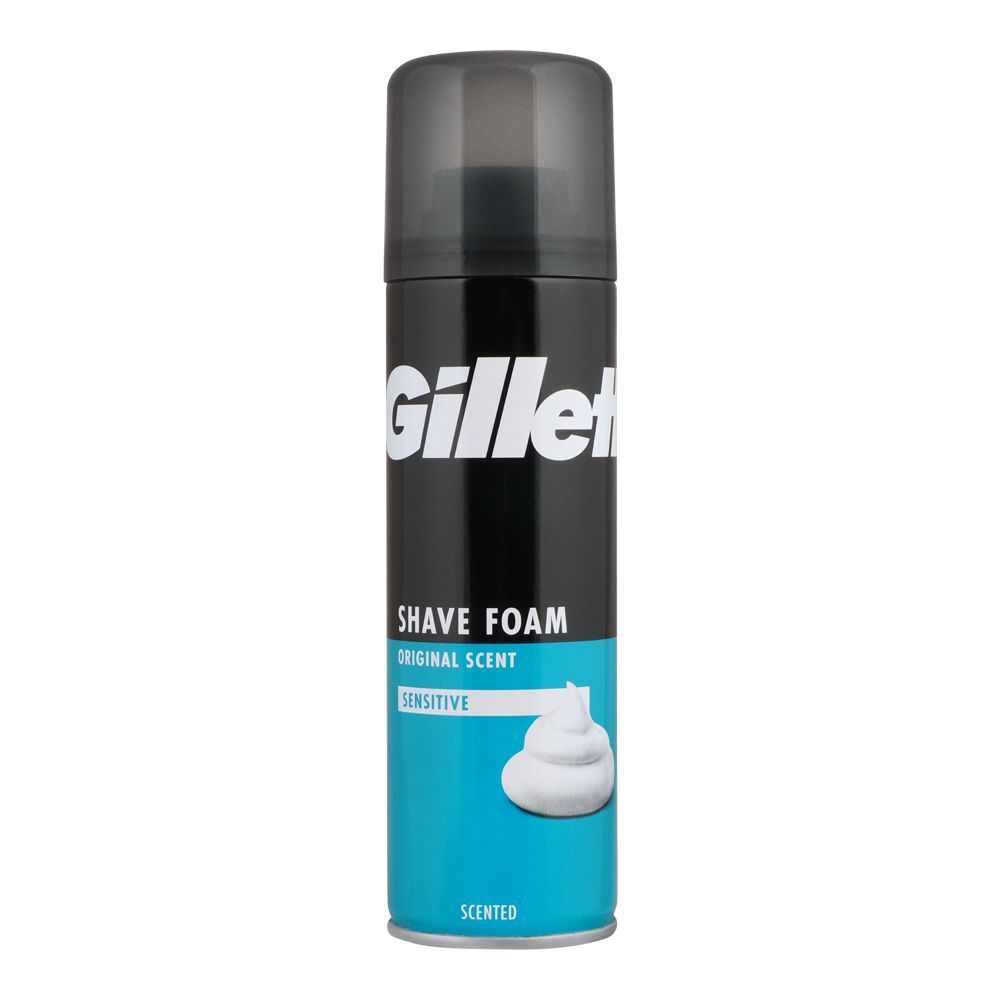 Picture of 200 ml Gillette Sensitive Shave Foam International Colombia product used for male