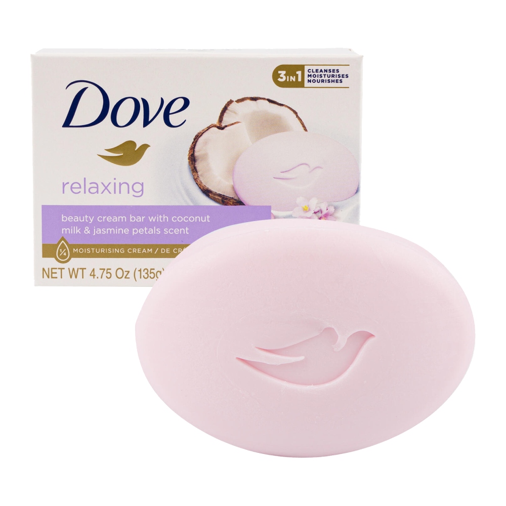 Picture of 135 gm Dove Relaxing  Coconut milk & jasmine sent Body Soap International Europe Country product used for male/female