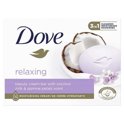 Picture of 135 gm Dove Relaxing  Coconut milk & jasmine sent Body Soap International Europe Country product used for male/female