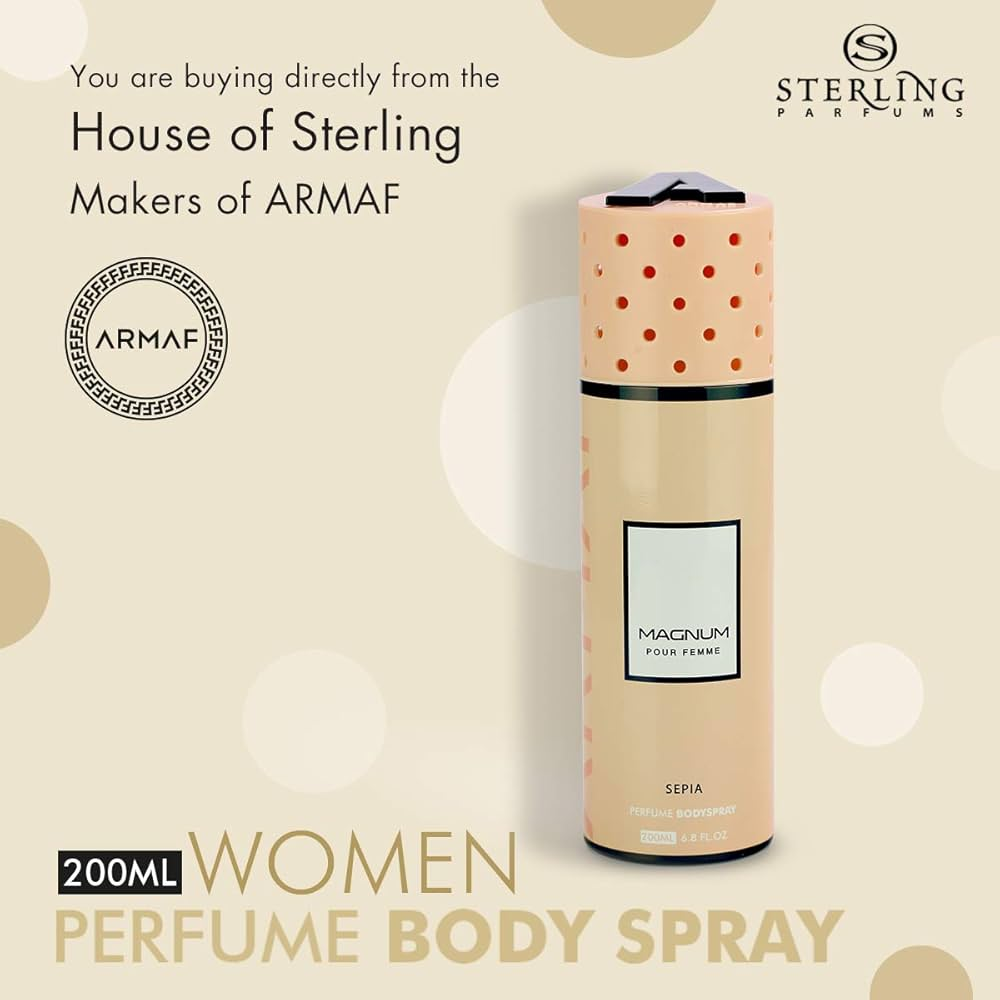 Picture of 200 ml Personal care body spray Armaf MAGNUM pure femme Sepia International UAE product used for female