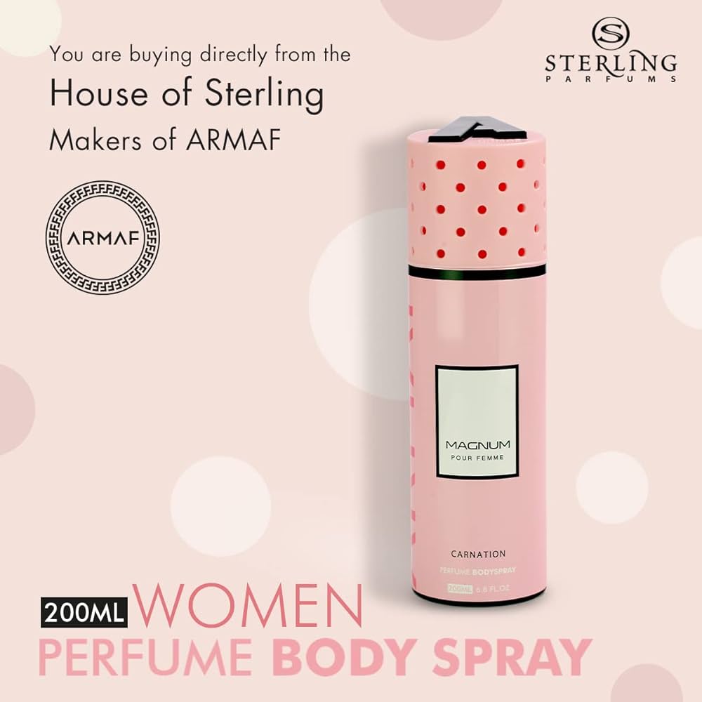 Picture of 200 ml Personal care body spray Armaf MAGNUM pure femme carnation International UAE product used for female