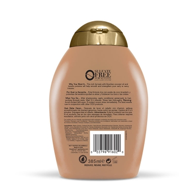 Picture of 385 ml OGX ever straightening + brazilian keratin therapy shampoo International Germany product used for male/ female