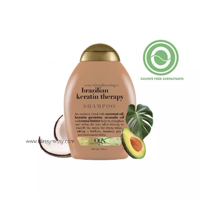 Picture of 385 ml OGX ever straightening + brazilian keratin therapy shampoo International Germany product used for male/ female