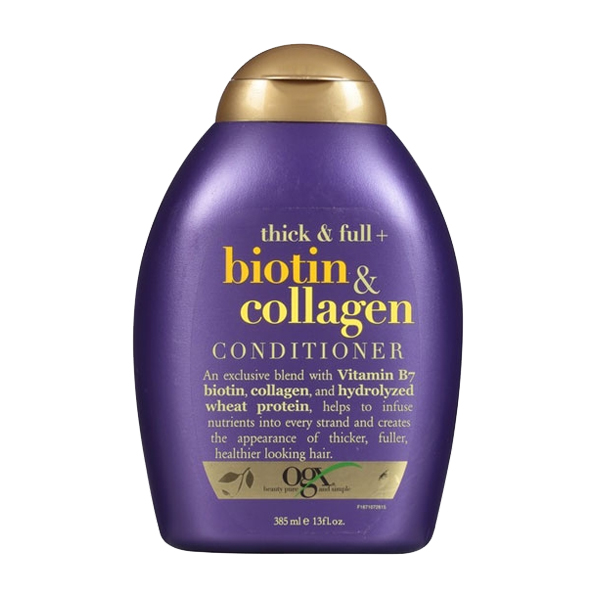 Picture of 385 ml OGX thick & Full +Biotin & Collagen conditioner International Germany product used for male/ female