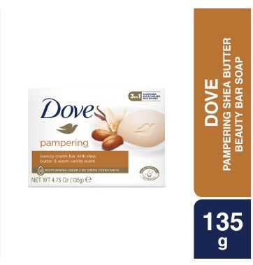 Picture of 135 gm Dove Pempering beauty cream bar with shea butter & warm vanila sent Body Soap International Europe Country product used for male/female