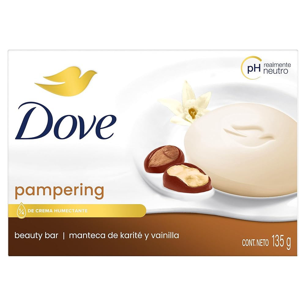 Picture of 135 gm Dove Pempering beauty cream bar with shea butter & warm vanila sent Body Soap International Europe Country product used for male/female
