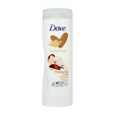 Picture of 400 ml Dove body love Pampering care Body Lotion International UK product used for male/ female
