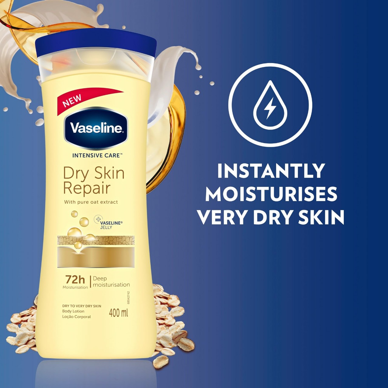 Picture of 400 ml Vaseline Dry skin repair body lotion International South African Product used for male / female